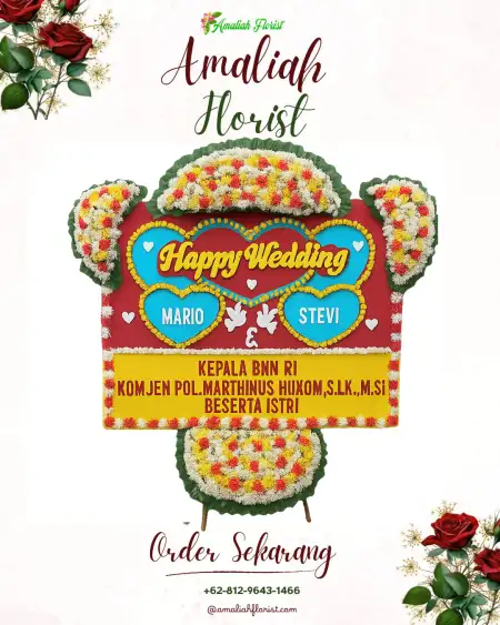Papan Bunga Pernikahan Way Rilau